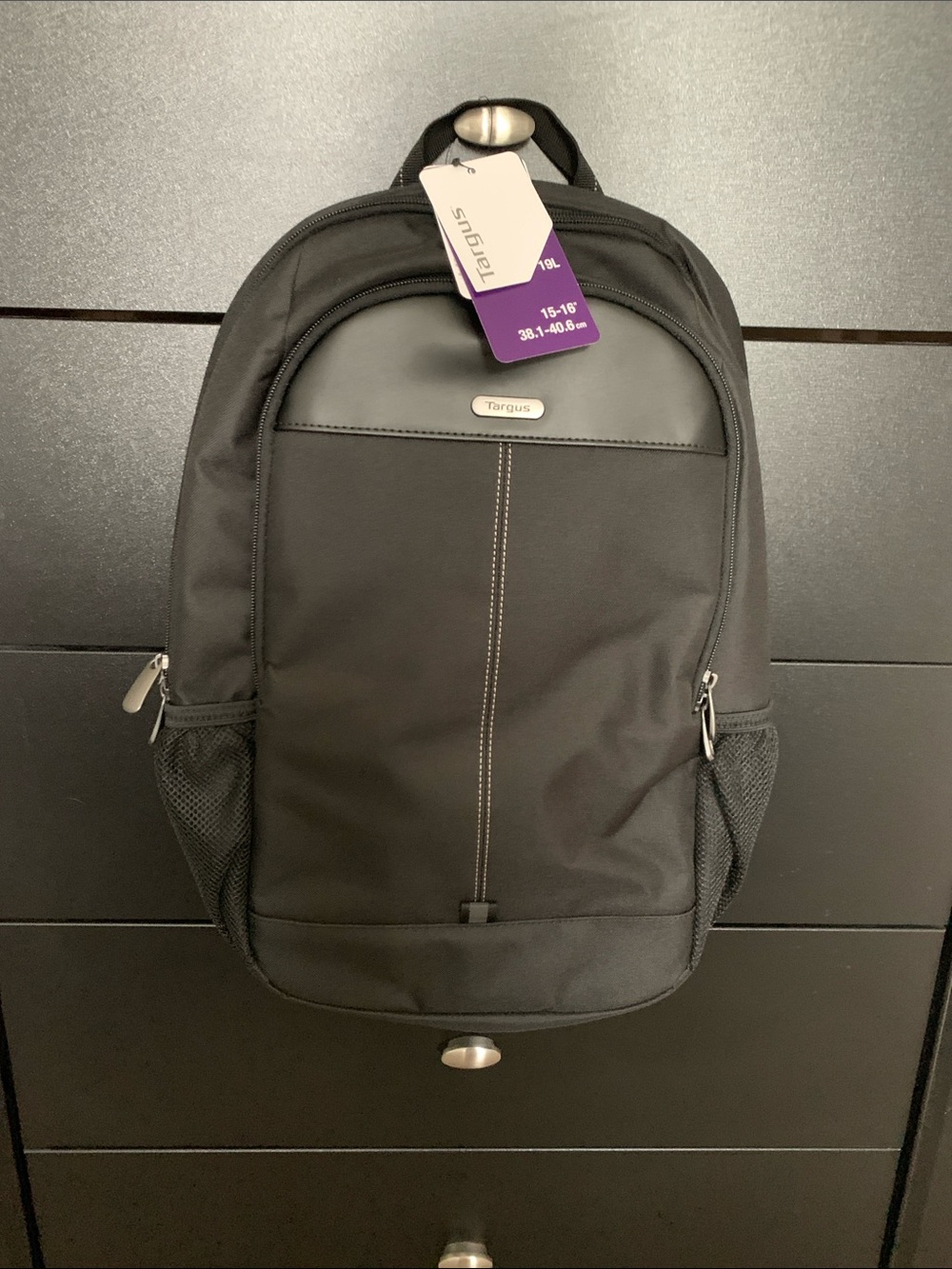 Targus Black Laptop Backpack with Subtle Stitch Accent
